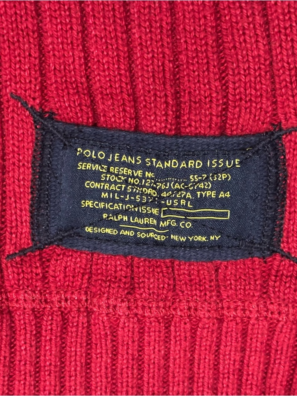 Polo Ralph Lauren Ribbed Knit Sweater Men's XL Red Cotton 90's Y2K Casual - Picture 4 of 8